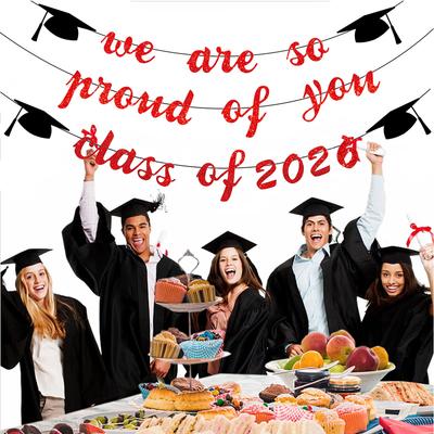 Graduation Season Party Decoration, Scholar Hat Latte Flower, Congratulations, Graduate Glitter Pulling Flag