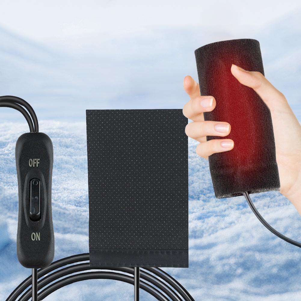 12V USB Motorcycle Heating Handlebar Cover 3 Gears Heated Handgrips Anti Slip Electric Heated Grip Cover Motorcycle Accessories