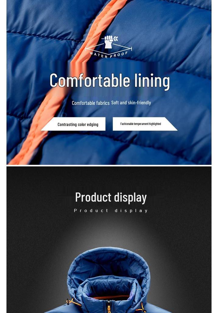 Men's Hooded Lightweight Cotton Jacket - Detachable Plus Size Casual Outerwear for Autumn/Winter