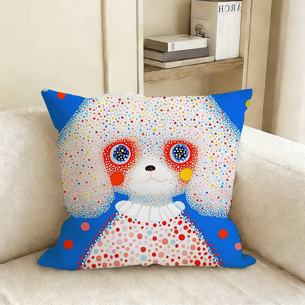 Y-Yayoi K-Kusama Artistic Style Various Sizes Square Pillow Case For Car Home Bedchamber Decor