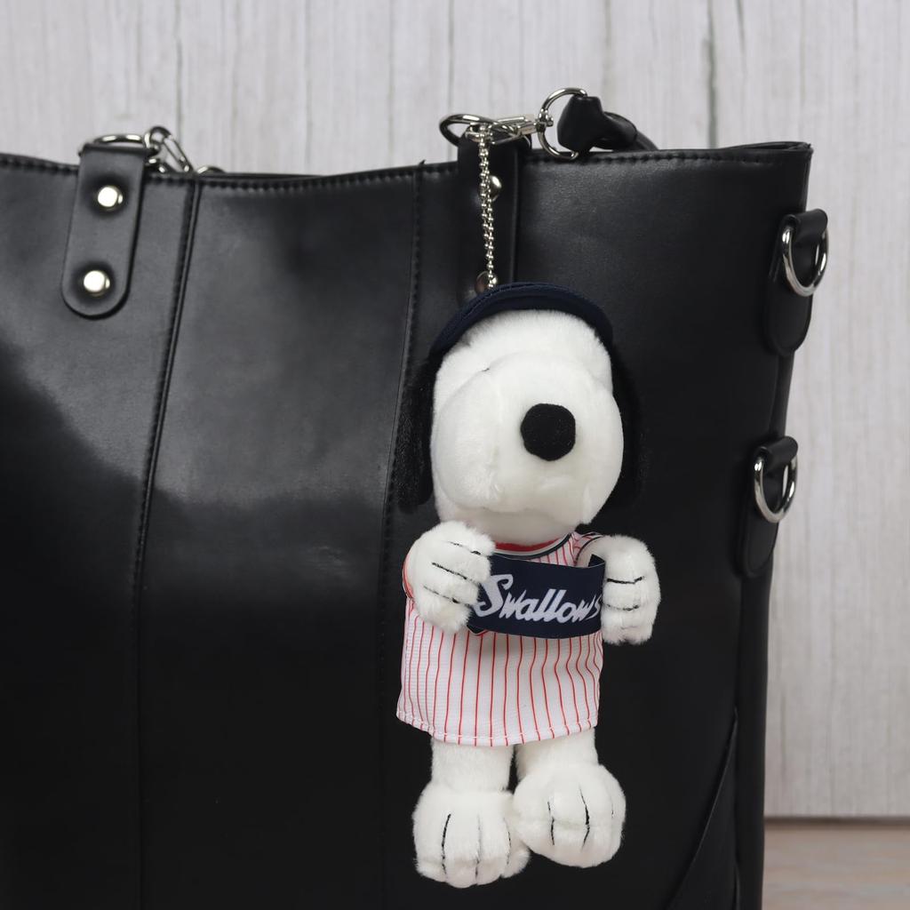 Yoshitoku Snoopy Plush Strap total Official Licensed Product of the Tokyo Yakult Swallows of the 12 professional baseball Comes in a gift bag Blue
