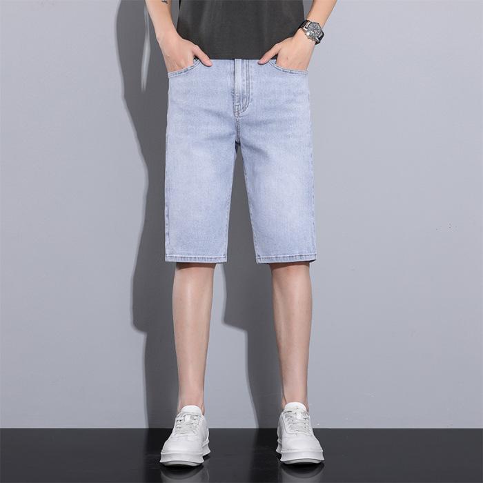 

Мужские новые джинсовые шорты шорты с высокой посадкой бриджи летом приталенные и облегающие 38