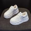 Little white shoes 2025 spring new thick-soled heightening leather board shoes women's 7CM muffin bottom small breathable classic