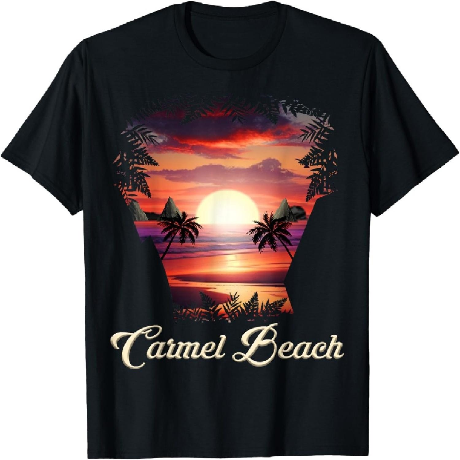 Carmel Beach Vibrant Sunset Carmel-by-the-Sea, California T-Shirt for Men Women Kids S