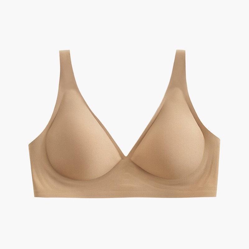 New Seamless Jelly Underwear Women's Deep V Thin Soft Support Comfort Big Chest Small Sexy Bra Cover