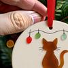 Sea Glass Art Animal Ornament Handmade Seaglass Dog Cat Memorial Hanging Ornaments Christmas Tree Pendant Keepsake Gift