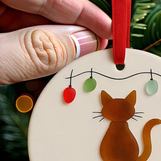 Sea Glass Art Animal Ornament Handmade Seaglass Dog Cat Memorial Hanging Ornaments Christmas Tree Pendant Keepsake Gift