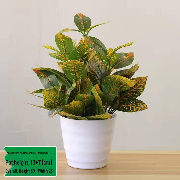 Potted Artificial Pothos Leaves & Flowers – Indoor/Outdoor Decorative Floor-Standing Bonsai.