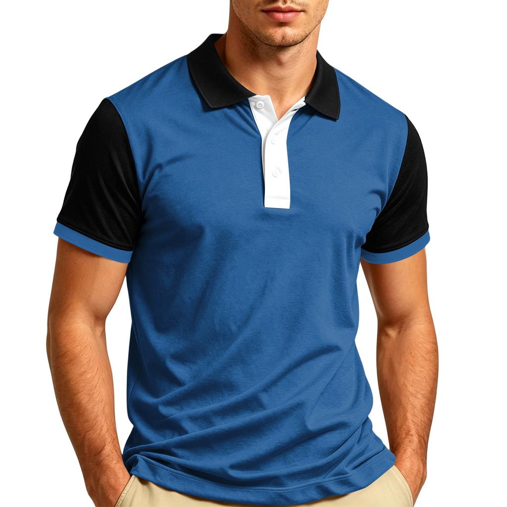 Maglietta Polo Casual da Uomo a Manica Corta con Collo T-shirt Tessuto Leggero Traspirante Morbido Top Estivo
