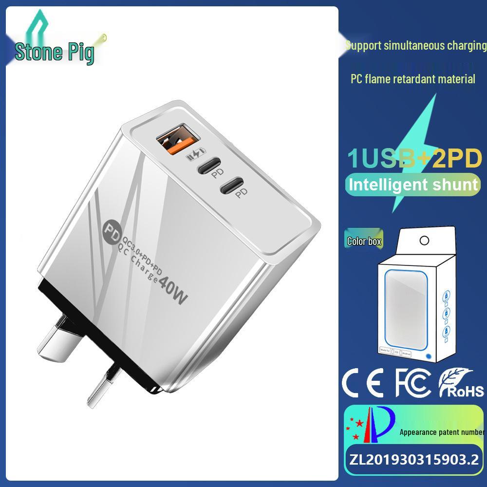 Universal Power Adapter Charger 1U+2PD - Compatible with US, EU, UK Standards