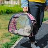 Atmungsaktive Haustier-Schulter-Crossbody-Tasche Faltbare Tragbare Haustier-Ausflugstasche Große Kapazität Zusammenklappbar Transparente Haustiertasche Schultasche