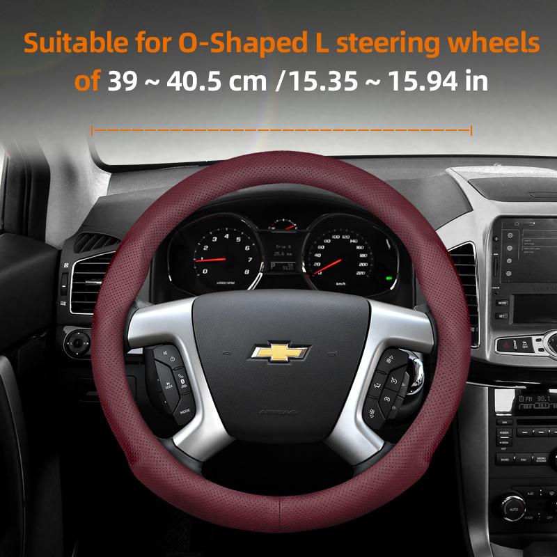 Suitable for Chevrolet Ultra-Thin Breathable Leather Steering Wheel Cover Suitable for Celze Spark Captiva Orlando Lacetti Equinox Malibu Monza Expre