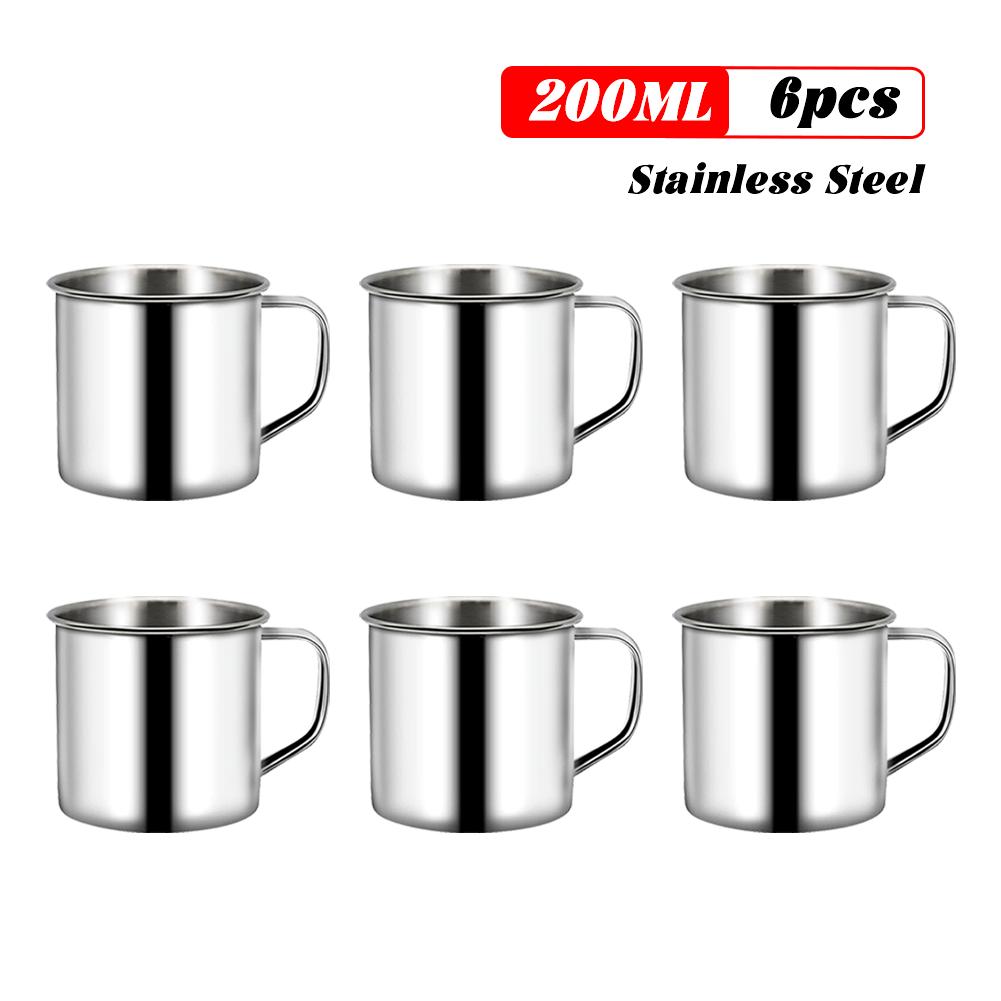220ML Stailess Steel Mug Coffee Cup Camping Mug Metal Coffee Tea Cup Mug Portable Milk Tea Cup Tumbler Water Mug Drinking Cup