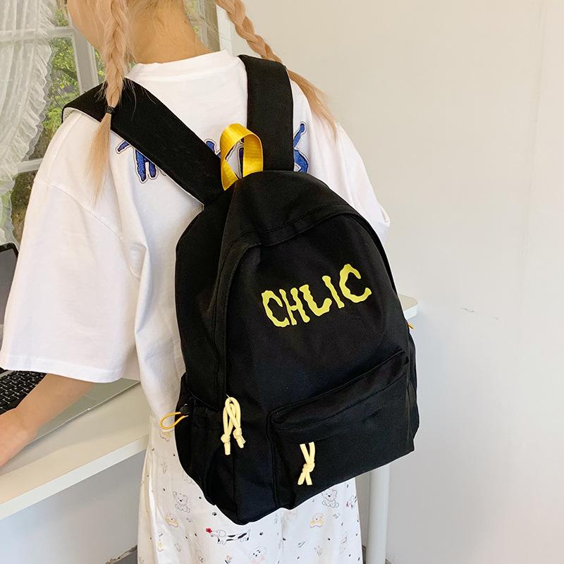 Tide Brand Schoolbag Female Junior High School Student Retro Large-capacity Leisure Junior High School Student Backpack Lightweight Computer Backpack