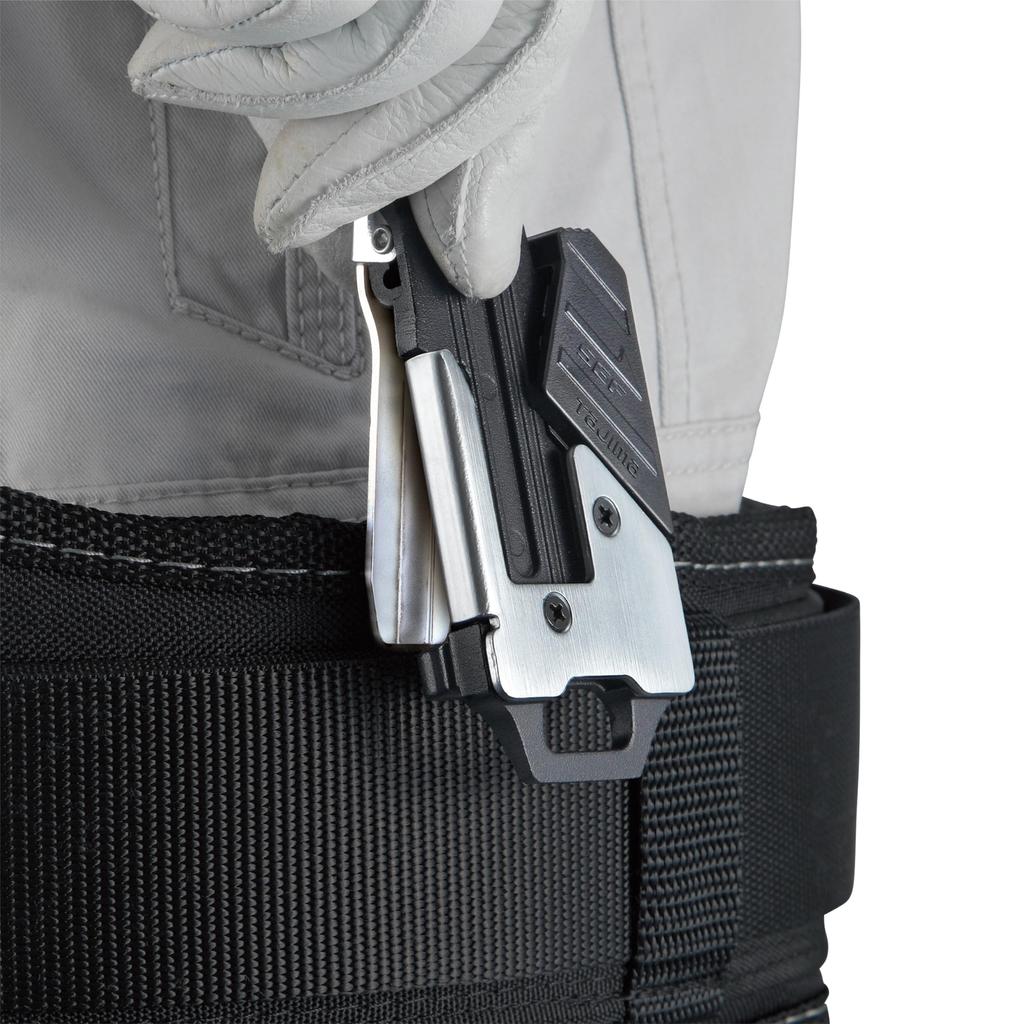 Tajima Safe System Safety Holder for Waist Attaches to Workwear Pockets or the Edge of a Waist Features a Locking Mechanism to Prevent the Safety