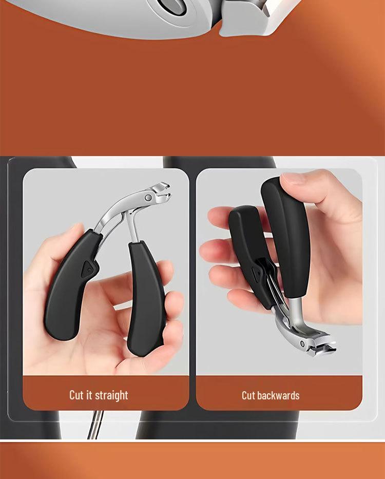 Premium German Large Opening Anti-Splash Nail Clipper for Thick Nails - Flat Edge, High-End Design