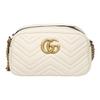 Bolsa de Câmera GG Marmont em Couro Acolchoado, Bolsa Transversal, Bolsa de Ombro Regular Feminina Branca 447632-DTD1T-9022