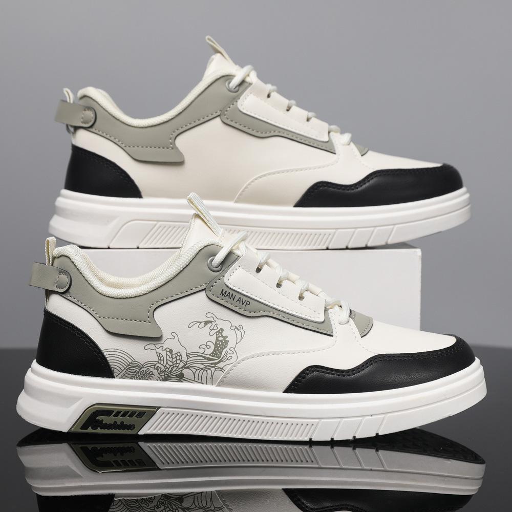 

Четыре сезона новые мужские туфли кожаные туфли на плоской подошве удобные дышащие маленькие белые туфли студенческие низкие повседневные туфли 45