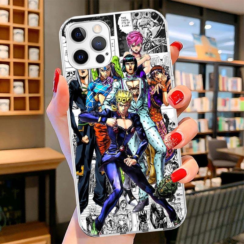 

JoJo Bizarre Adventure Golden Wind Cover Phone Case For iPhone 16 17 Air 15 14 Pro Max 16E Phone Case 13 Mini 12 11 7 SE 8 Print iPhone 16 Pro