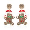 Christmas Santa Snowflake Earrings Cane Candy Bells Elk Earrings Christmas Hat Earrings