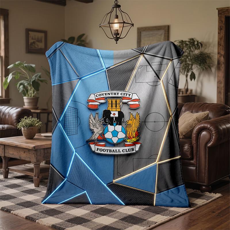 Coperta in Flanella con Stampa Coventry City Calcio Morbida Calda Coperta da Divano Letto per Casa Ufficio Camera da Letto