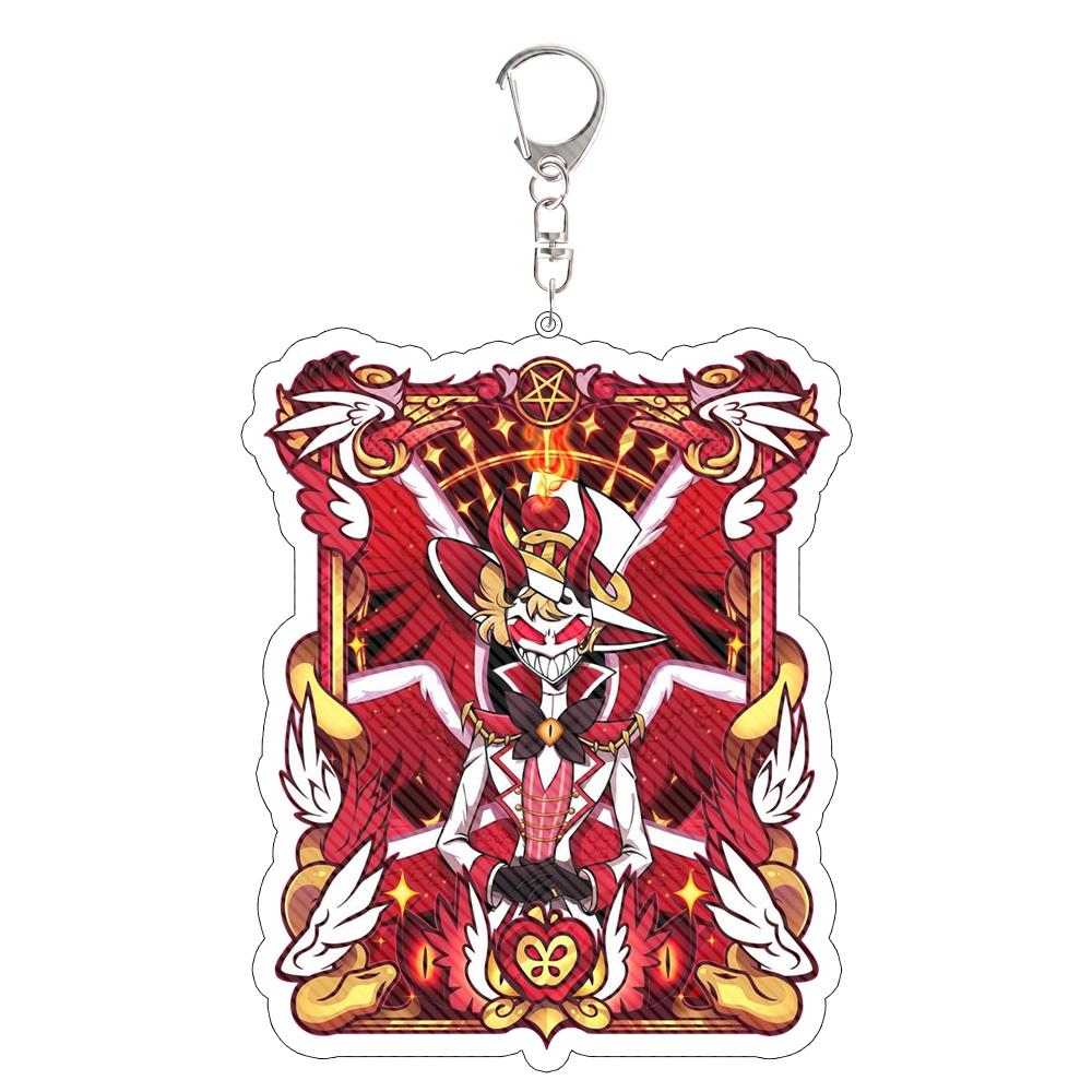 Périphériques Anime Porte-clés Acrylique Vox Alastor Adam L'Exorciste Lucifer Morningstar Dessins Animés Personnalisés Pendentif Sac à Dos Cadeau brown