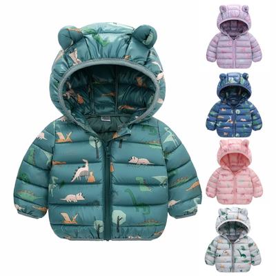 Cartoon Boys And Girls' Cotton Small And Medium-sized Children's Lightweight Hooded Down Cotton Clothes