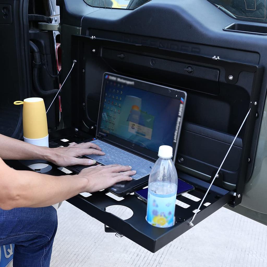METYOUCAR for Land Rover Defender 90 110 Tray Multifunctional Tray Rack Car Simple Table Foldable Tailgate Table Rear Door Table Storage Cargo Shelf