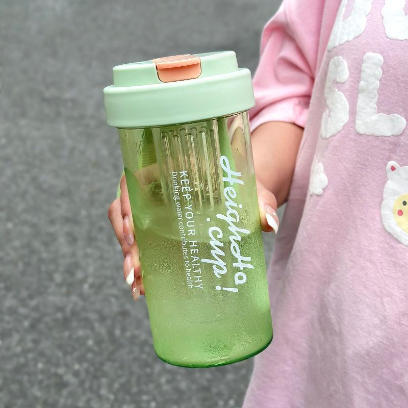 

Новая большая емкость соломенная пластиковая бутылка для воды с фильтром для заваривания чая, симпатичная портативная бутылка для питья, кружки для кофе, сока, молока Without 3D Stickers