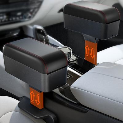 Organizator de cutie pentru cotieră auto, înălțime reglabilă pentru cotieră, cutie de depozitare, cutie de depozitare universală, pentru cotiera interioară, organizator de goluri pentru scaune