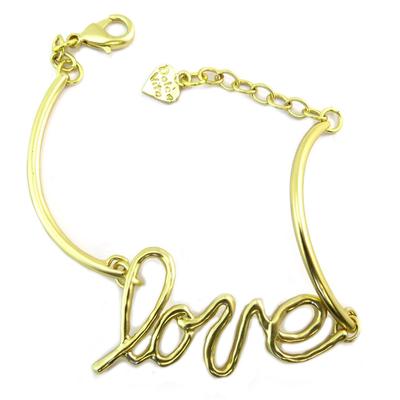 [P6408] - Goldenes Designer-Armband „Love“ - 19 x 3 cm
