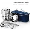 Portable Stainless Steel Bowl & Utensil Set