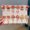1 Pair Double Clip Hanfu Hair Clips Vibrant Color Floral Tassel Pearl Bunny Hair Clips Secure Grip Delicate Craft Fairy Hairpins