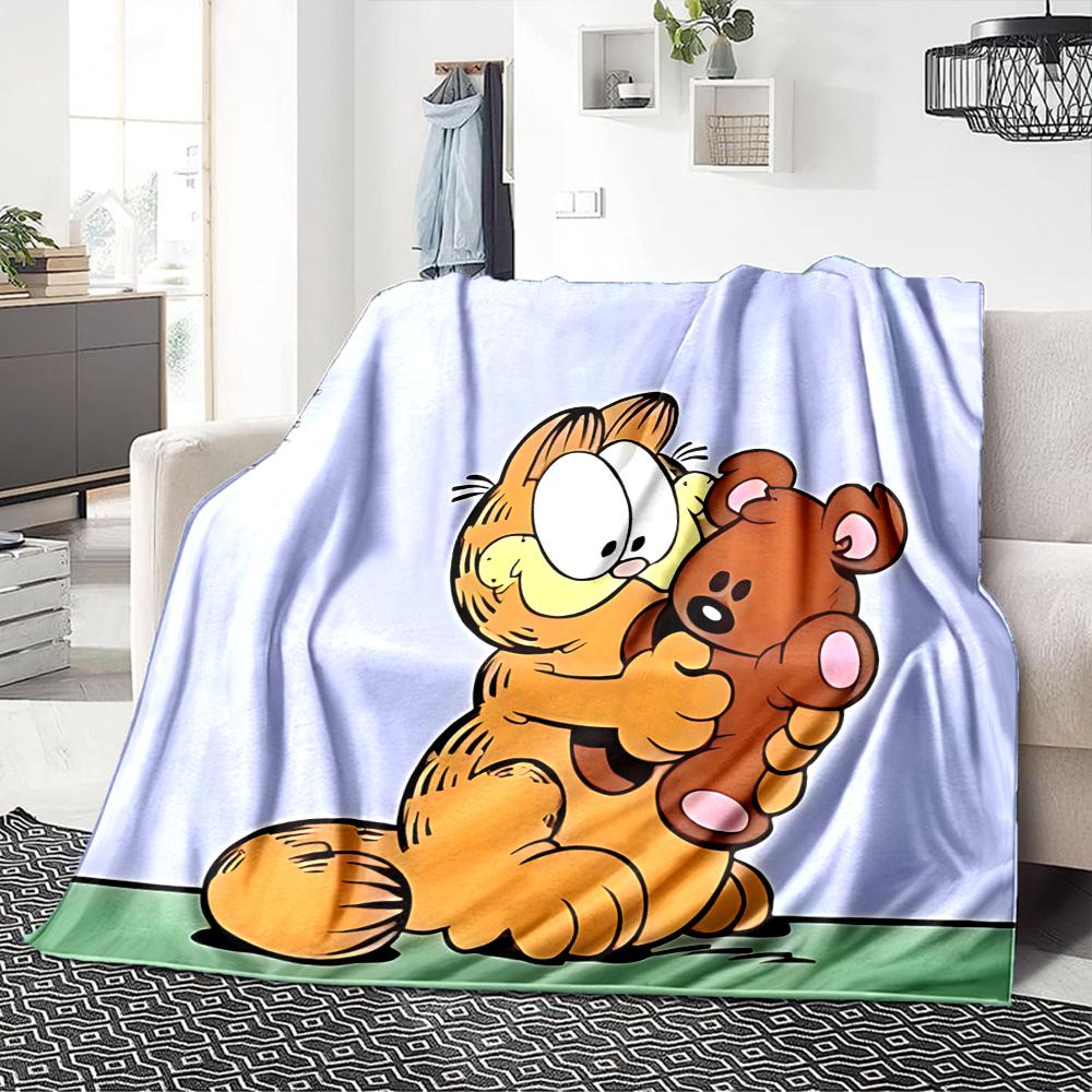 1Pc Garfield'S Starry Adventure Blanket For Couch Bed Plush Cozy Fuzzy Blanket Super Soft Warm Blankets For Fall And Winter 091874