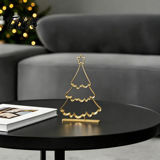 Entrance Hall Holiday Ornaments 3D Printed Hollow Christmas Tree Ornament, Modern Minimalist Festive Decor Sculpture, Decorative Tabletop Centerpiece