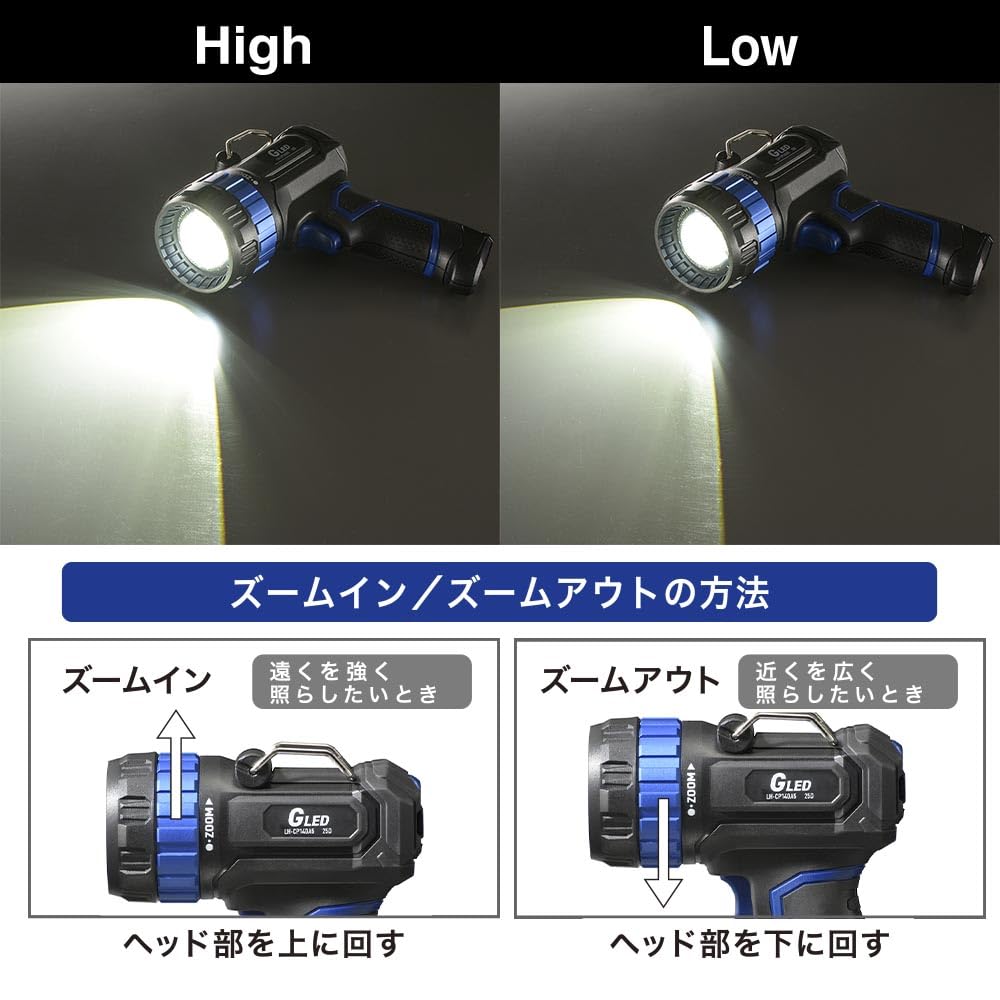 OHM GLED Light, Rechargeable, 1400 Lumens | OHM Electric LH-CP140A5 08-1733