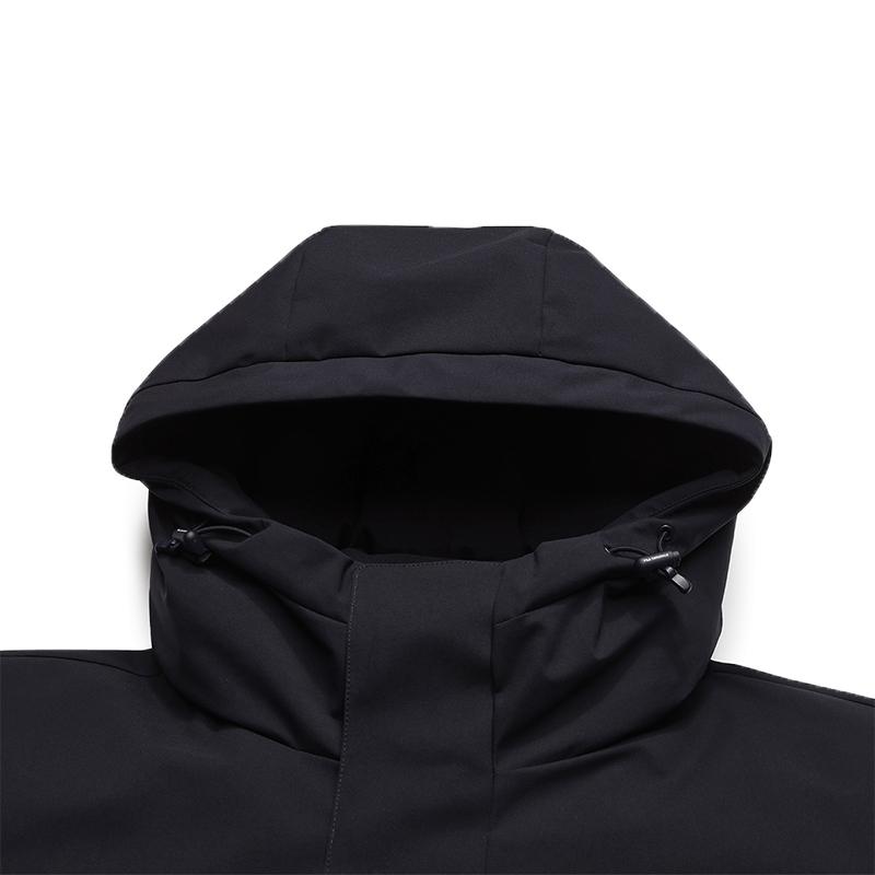 Fila Original Fashion Casual Sports Versatile Punk Work Style Loose Hooded Woven Down Jacket Men Outerwear Legendary-Blue F11M549913FNV