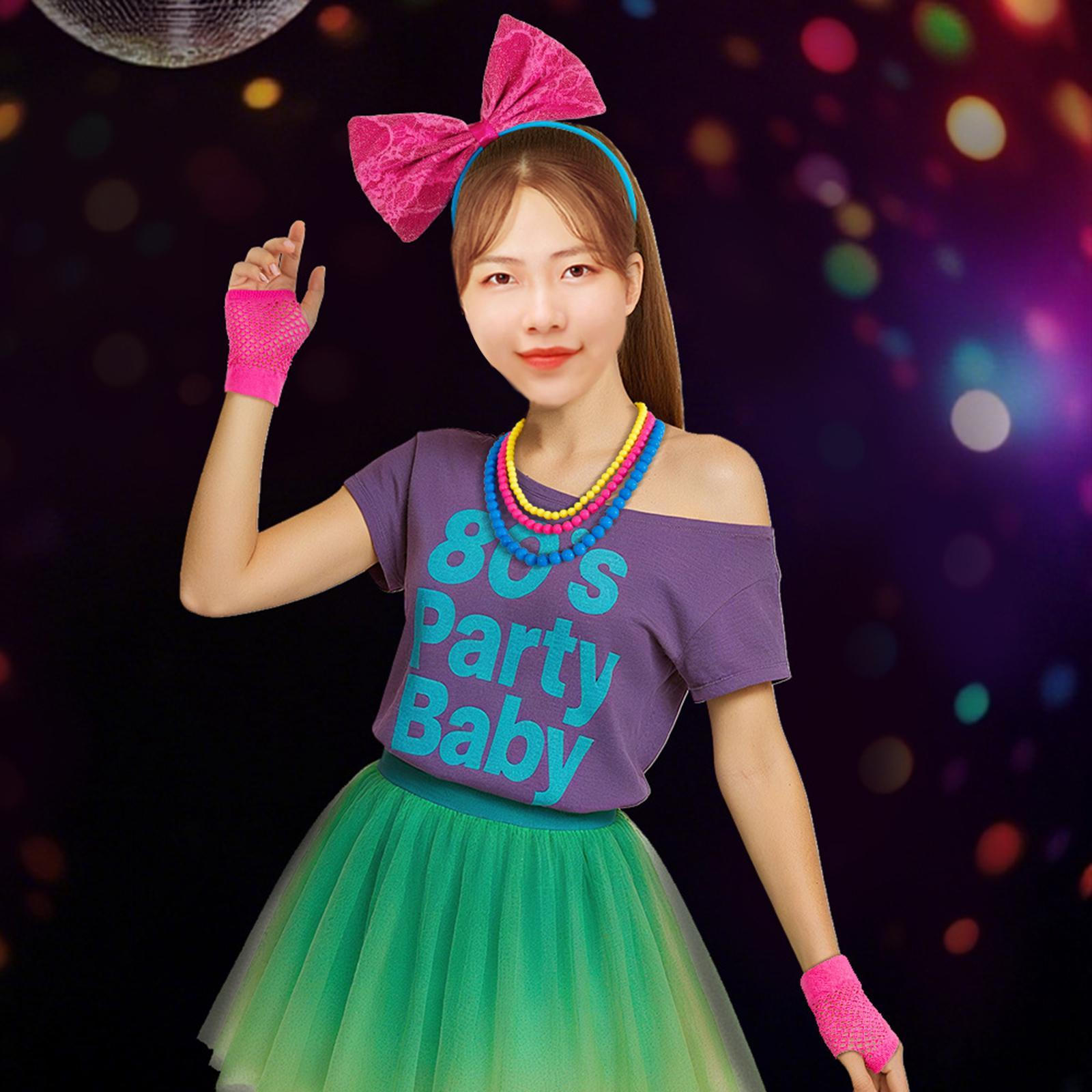 

Кружевная повязка на голову с бантом для женщин, костюмный набор в стиле ретро 1980-х для ролевых игр Евы