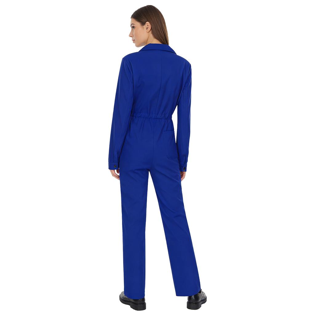 Womens Long Sleeve Coverall Mechanic Uniform Workwear Boiler Suit Overalls Loose Fit Jumpsuit Rompers