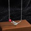Fashionable Temperament Rose 925 Sterling Silver Simple Personality Flower Clavicle Chain Necklaces