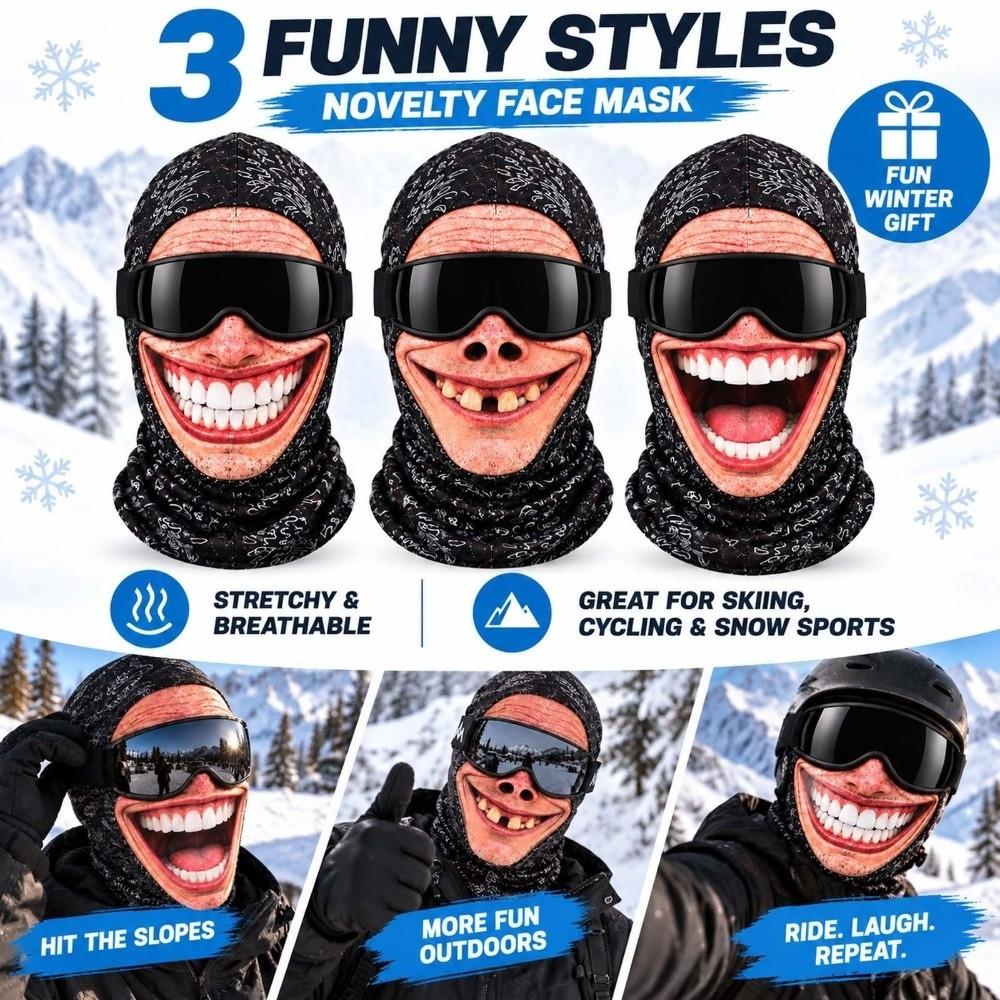 Full Coverage Winter Mask Cover 3D Face Printed Ski Mask Hood Outdoor/Cycling/Pranks/Party