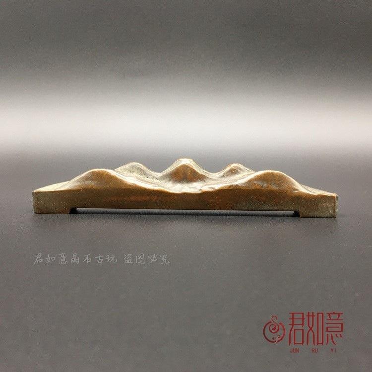 Mountain Solid Copper Rockery Shape Pen Stationery Supplies Brush Holder Desktop Small Town