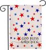 4th of July God Bless America Garden Ag 12.5x18 Inch Double Sided Outside, Patriotic American Stars Yard Outdoor Decoratio SSL