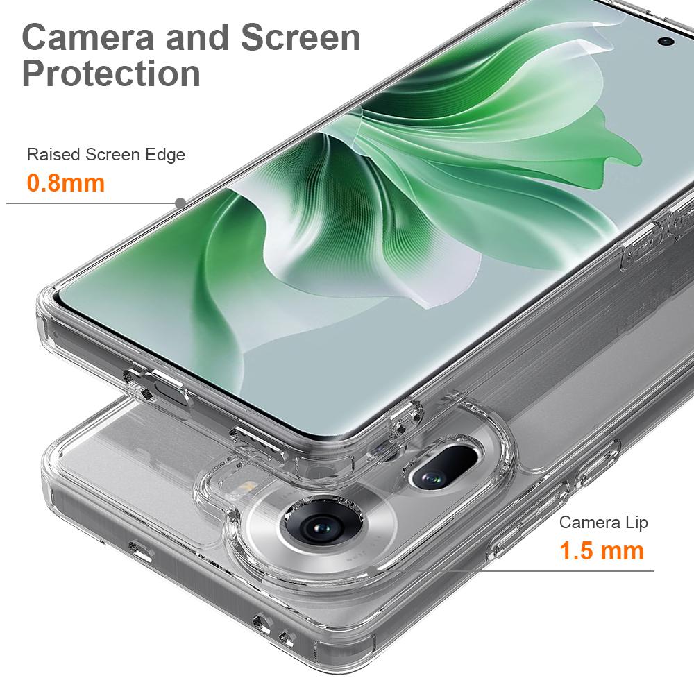 For Oppo Reno11 5G (Global) Case TPU+Acrylic Anti-Scratch Clear Back Cover
