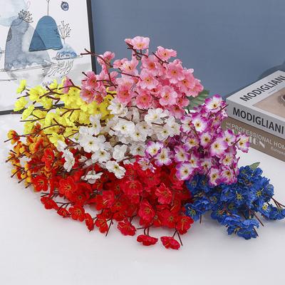Simulation Peach Blossom Branch Plum Blossom Fake Flower Branch Wedding Indoor Plant Wall Decorative Flower Ornament Simulation Plastic Cherry Blossom