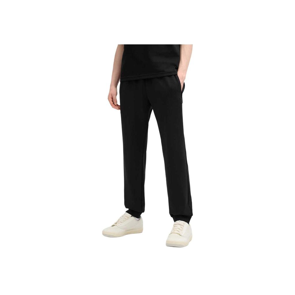 FILA Milano Series Versatile Comfortable Tapered Knit Casual Pants Men bottoms Black F11M515604FBK