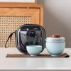 Travel tea set, one pot, three cups, portable Kung Fu Kuaike cup, small set, outdoor high-end business gift set
