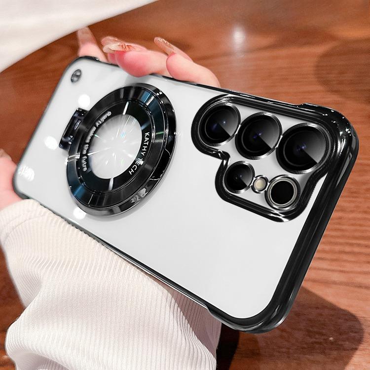 

Suitable for Samsung S25Ultra Phone Case, S24plus Magnetic Stand, Borderless Full-cover Lens Film, PC Hard Case Samsung S25ultra