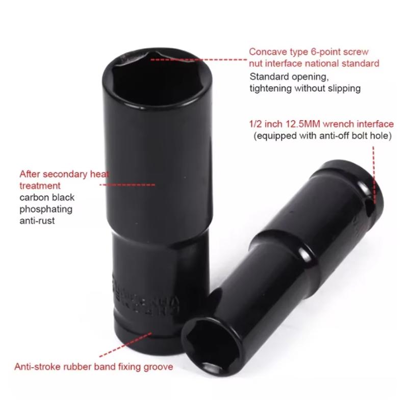 1/2 inch Drive Deep Impact Socket Set Heavy Metric Garage Tool For Wrench Adapter Hand Tool Set