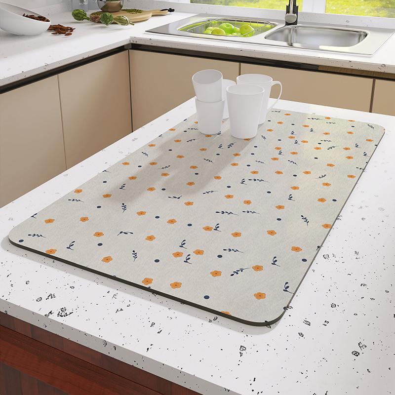 

Коврик для сушки посуды для кухни, впитывающие дренажные подушечки, настольная подставка, коврик для сушки посуды, подставка для напитков, коврик для ванной, моющийся 30x40 cm